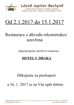 Dne 1.1. 2017 nabízíme Denní menu