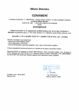 oznámení - Blansko