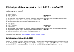 Místní poplatek ze psů v roce 2017