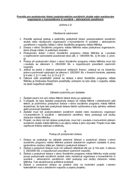 Pravidla pro poskytování dotací organizacím z rozpočtu města Mělníka