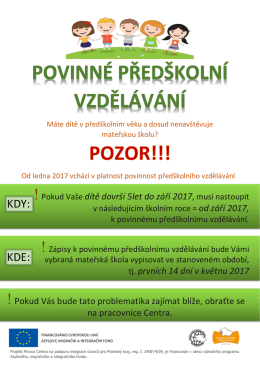 POVINNÉ PŘEDŠKOLNÍ VZDĚLÁVÁNÍ _CZ