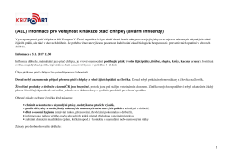(ALL) Informace pro veřejnost k n&aacute;kaze ptač&iacute; chřipky (avi&aacute;rn&iacute;