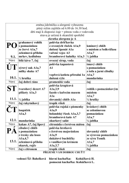 Jídelníček MŠ 30 od 9.1.