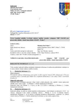 Dodatečné informace č. 1, 2