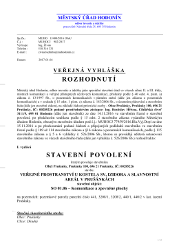 Veřejné prostranství u kostela sv.Izidora a slavnostní areál