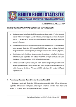 Unduh BRS Ini - Badan Pusat Statistik Provinsi Gorontalo