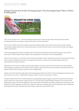 Dengan Kepiawaian Kades Karangpaningal, Desa