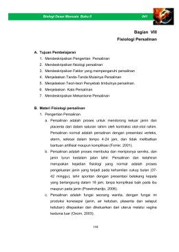 Bagian VIII Fisiologi Persalinan