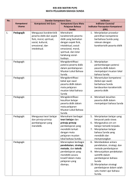 KISI-KISI MATERI PLPG MATA PELAJARAN BAHASA SUNDA 1