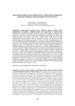 pengaruh paritas dan indeks masa tubuh (imt) terhadap kejadian
