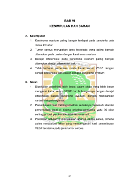 BAB VI KESIMPULAN DAN SARAN