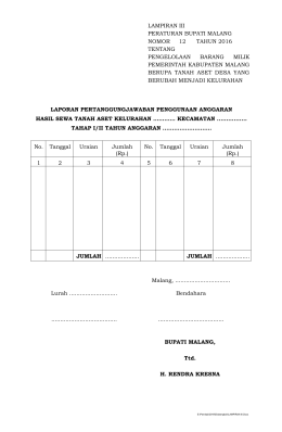 lamp III PERBUP No 12 tahun 2016 ttg pengelolaan barang