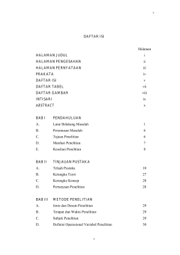 DAFTAR ISI Halaman HALAMAN JUDUL i HALAMAN