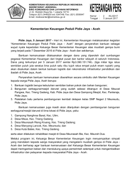 Kementerian Keuangan Peduli Pidie Jaya