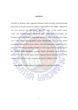 Hubungan Antara Kecerdasan Emosional Dengan Penyesuaian