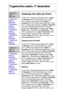 Togelonline sabtu 17 desember