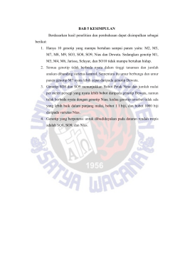 (Triticum aestivum L) di Dataran Rendah Tropis Kota Semarang