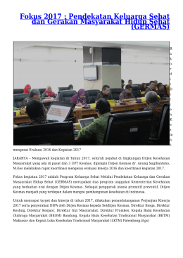 Fokus 2017 : Pendekatan Keluarga Sehat dan Gerakan Masyarakat