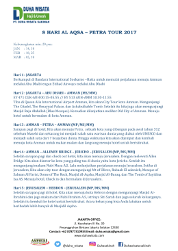 8 HARI AL AQSA &ndash; PETRA TOUR 2017