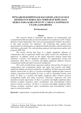 pengaruh kompensasi dan keselamatan dan