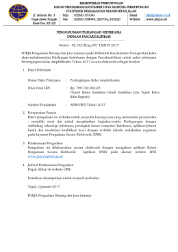 2. Pengumuman Pelelangan - LPSE Kementrian Perhubungan