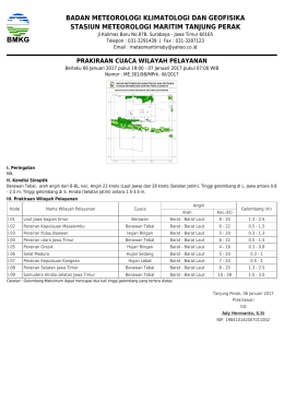 Prakiraan Cuaca Wilayah Pelayanan