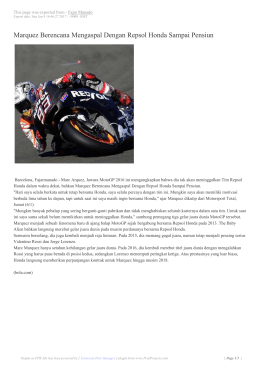 Marquez Berencana Mengaspal Dengan Repsol