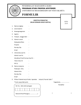 formulir - Universitas Muhammadiyah Yogyakarta