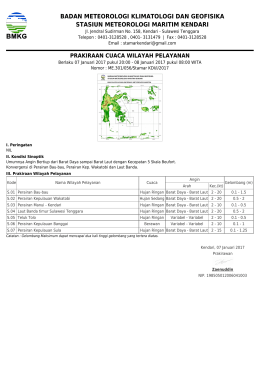 Prakiraan Cuaca Wilayah Pelayanan