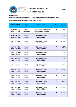 Schedule KOMODO 2017 Klm Tidak Apa`pa