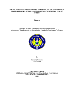 the use of project-based learning to improve the speaking skills of