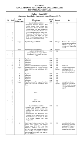 jadwal kegiatan dewan perwakilan rakyat daerah