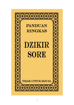 Buku Panduan Ringkas Dzikir Sore