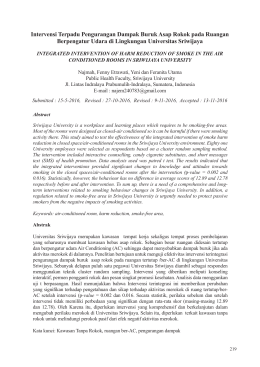 Intervensi Terpadu Pengurangan Dampak Buruk Asap Rokok pada