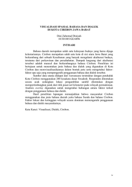 VISUALISASI SPASIAL BAHASA DAN DIALEK DI KOTA