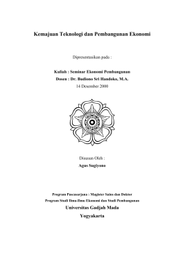 Kemajuan Teknologi dan Pembangunan Ekonomi (PDF