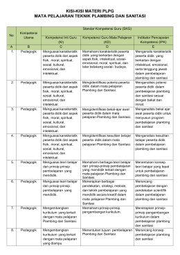 kisi-kisi materi plpg mata pelajaran teknik plambing dan sanitasi