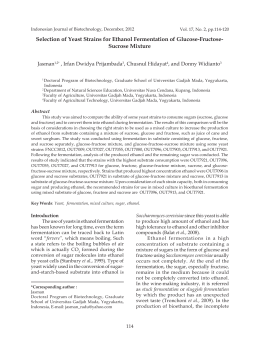 Selection of Yeast Strains for Ethanol Fermentation of Glucose