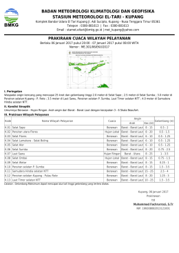 Prakiraan Cuaca Wilayah Pelayanan - Maritim