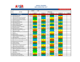 JADWAL TRAINING KISA CONSULTING 2017