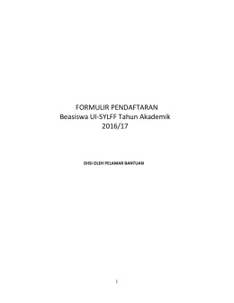 FORMULIR PENDAFTARAN Beasiswa UI