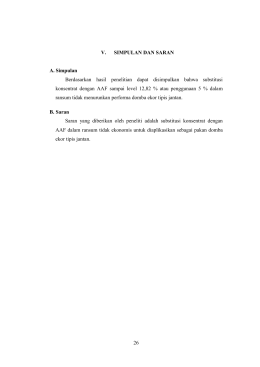 26 V. SIMPULAN DAN SARAN A. Simpulan Berdasarkan hasil