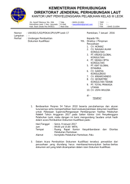 SURAT UNDANGAN PEMBUKTIAN DOKUMEN KUALIFIKASI