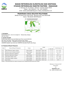 Prakiraan Cuaca Wilayah Pelayanan - Maritim