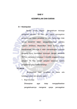 Tingkat Pengetahuan Keluarga Mengenai Upaya Pencegahan