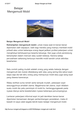 Belajar Mengemudi Mobil
