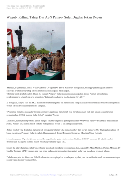 Wagub: Rolling Tahap Dua ASN Pemrov Sulut