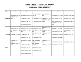 HISTORY DEPARTMENT TIME TABLE -SEM