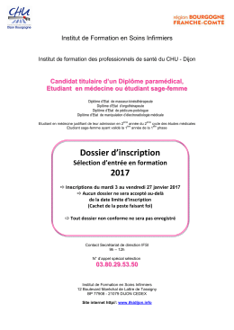 Inscriptions2017 dipl&ocirc;me param&eacute;dical &eacute;tudes m&eacute;dicales