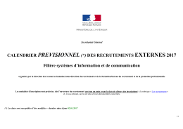 DES RECRUTEMENTS EXTERNES 2017 Fili&egrave;re syst&egrave;mes d